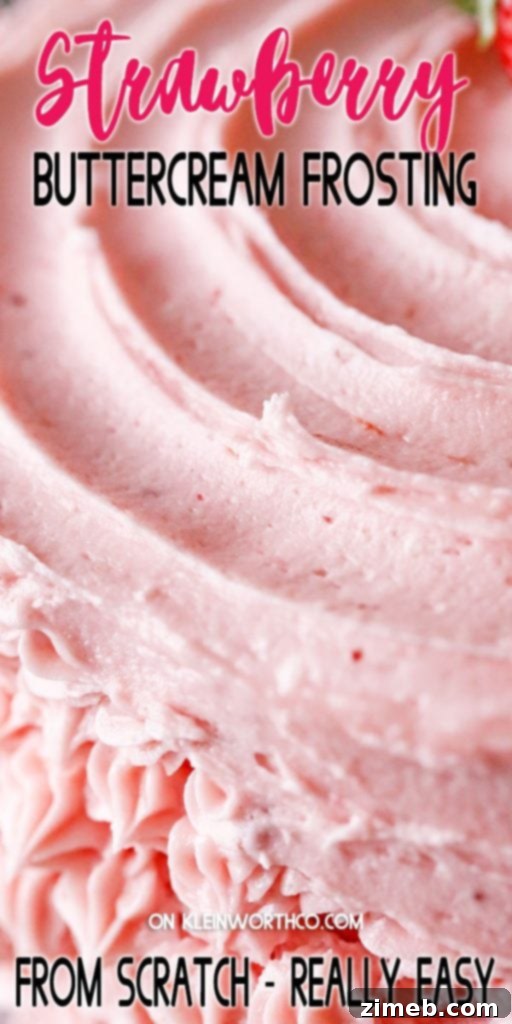 Luscious Strawberry Buttercream 2 Fresh Strawberry Buttercream Frosting – a creamy, pink topping for cakes and cupcakes