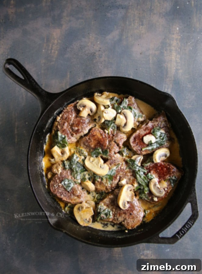 Seared Filet Mignon with Spinach and Mushrooms in a Velvety White Wine Cream 4 how to make Spinach Mushroom Filet Mignon in Creamy White Wine Sauce
