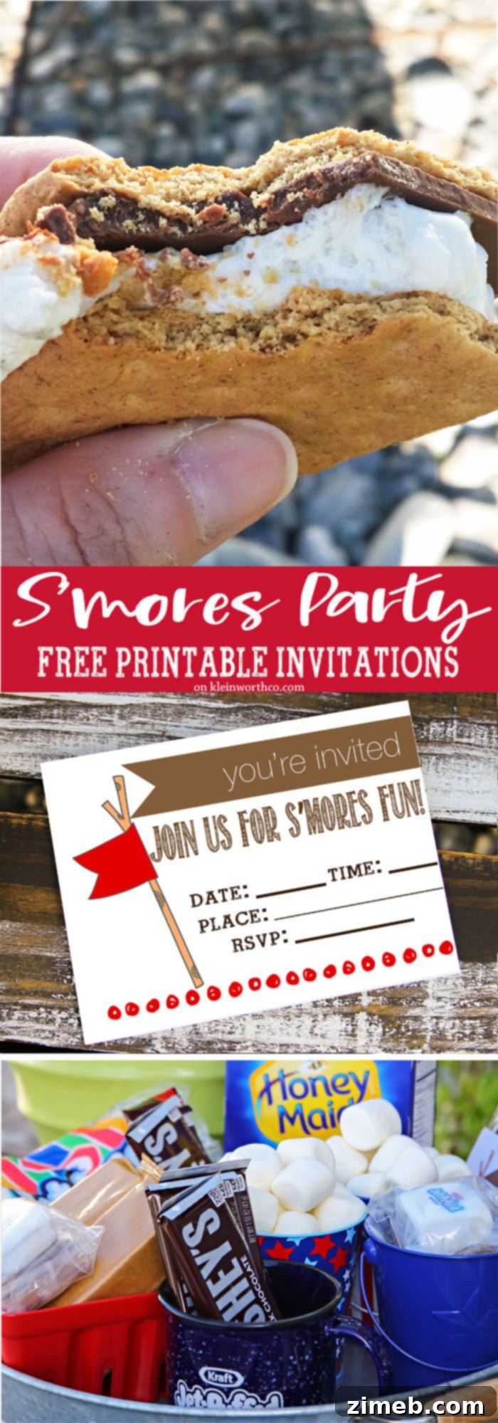 Free Printable S'mores Party Invites 2 S'mores Party Free Printable Invitation featuring a rustic, outdoor theme perfect for summer gatherings.