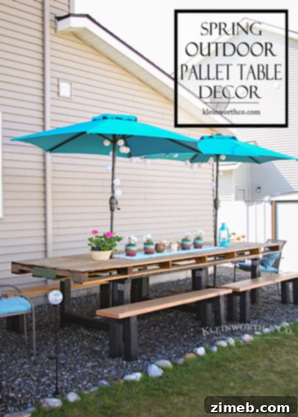 Spring Outdoor Pallet Table Decor