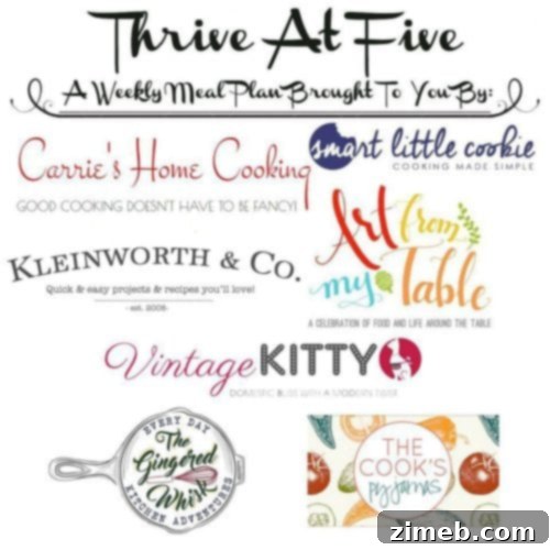 Collaborating bloggers for Thrive at Five Meal Plan, providing delicious and easy recipes weekly.