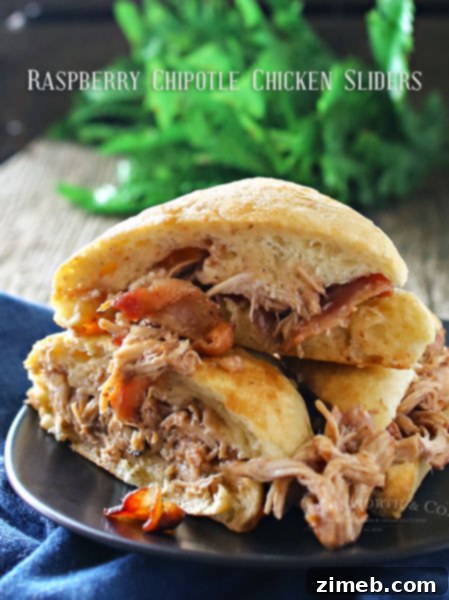 Raspberry Chipotle Chicken Sliders - a unique and easy dinner idea