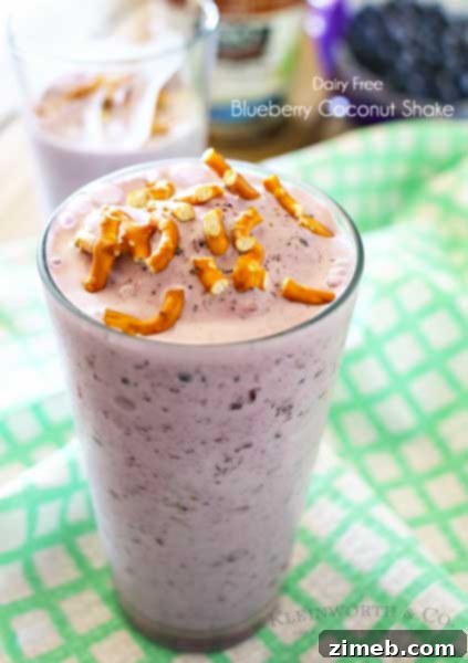 Ultimate No-Churn Coffee Ice Cream 10 Blueberry Coconut Shake is a dairy-free milkshake made with coconut milk ice cream & frozen blueberries. Simple frozen dessert makes eating healthy easy! This shake is seriously one of the best- you would never know it's dairy free! So good!