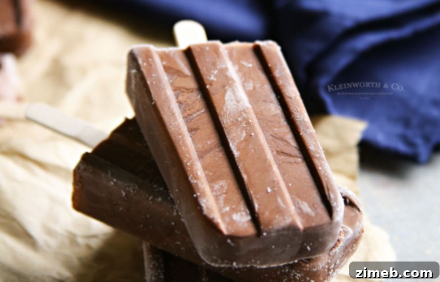 Velvet Vegan Fudge Pops 5 Enjoy homemade Dairy-Free Fudge Pops all summer long – a healthy and delicious frozen dessert.