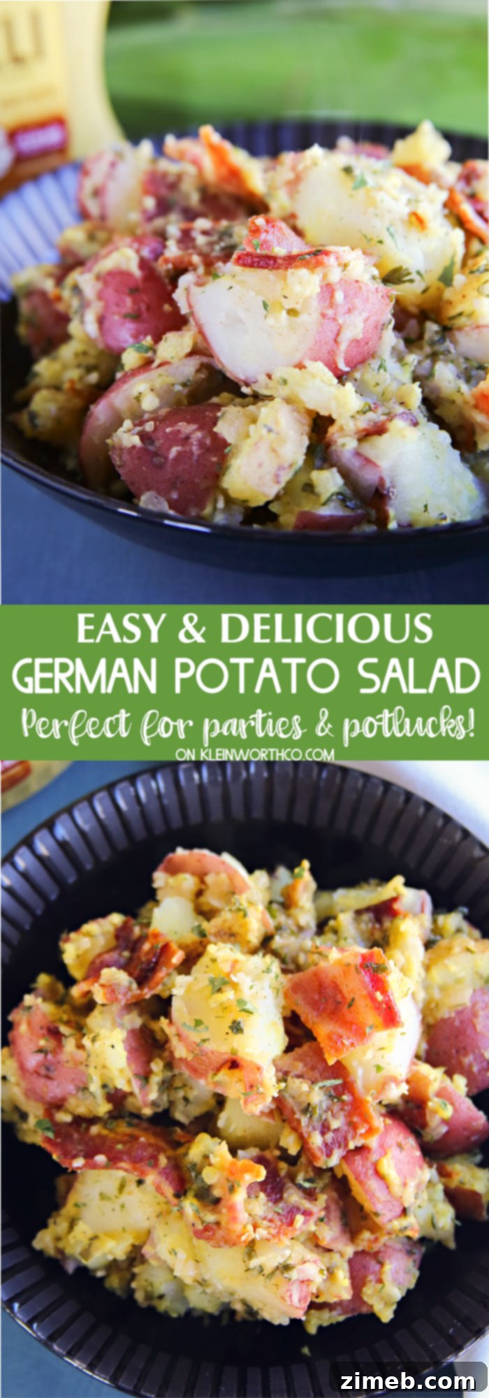 German Potato Salad, a tangy and savory BBQ side dish recipe for parties and potlucks.