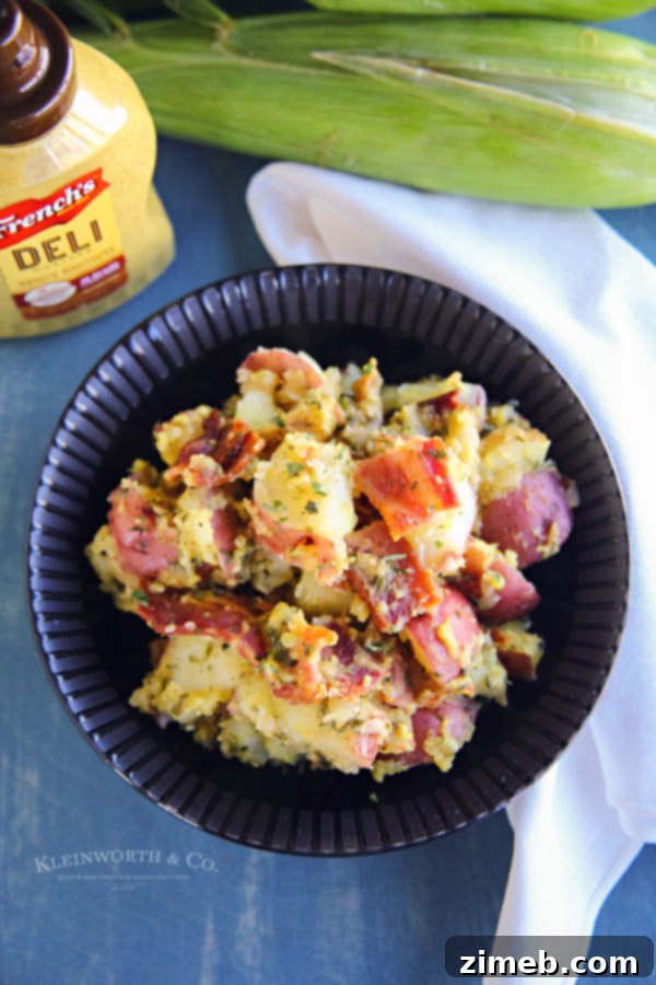 How to make German Potato Salad dressing with bacon grease, onions, and spicy mustard.