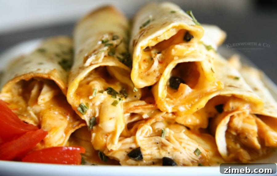 Crispy Baked Salsa Chicken Taquitos 2 Easy Baked Salsa Chicken Taquitos - A simple, delicious recipe that's healthier than fried versions.