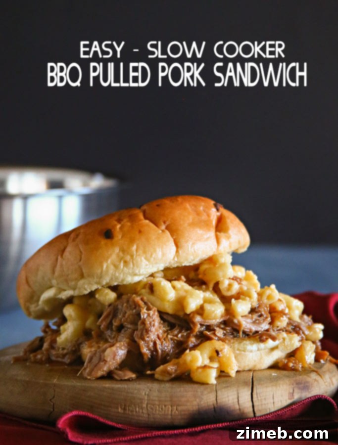 No-Fuss BBQ Pulled Pork Sandwich 5 Close-up of a delicious Easy BBQ Pulled Pork Sandwich