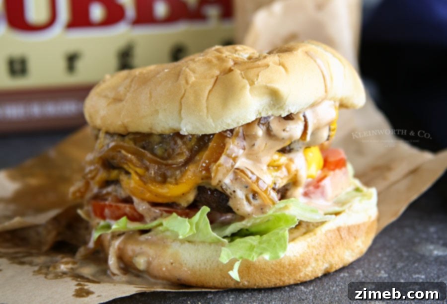 Double Caramelized Onion Burger: Perfected by Our Signature Sauce 5 Best Burger Sauce on a Double Caramelized Onion Burger