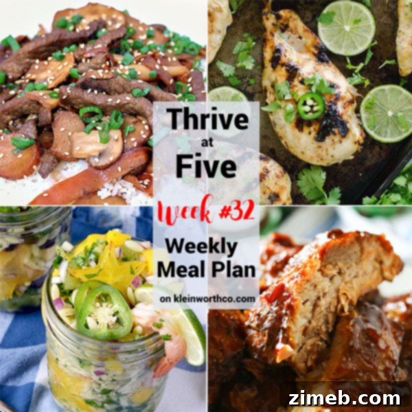Thrive at Five Meal Plan Week 32 Summary