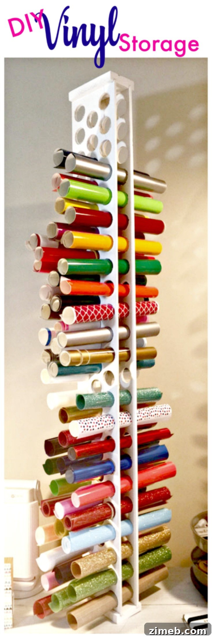 DIY Wooden Vinyl Storage Rack by Create & Babble