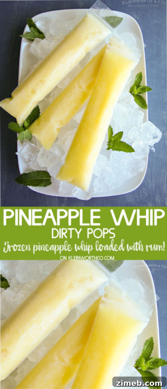Decadent Pineapple Whip Pops 2 Dirty Pineapple Whip Pops Recipe: Boozy Rum Frozen Treat for Adults