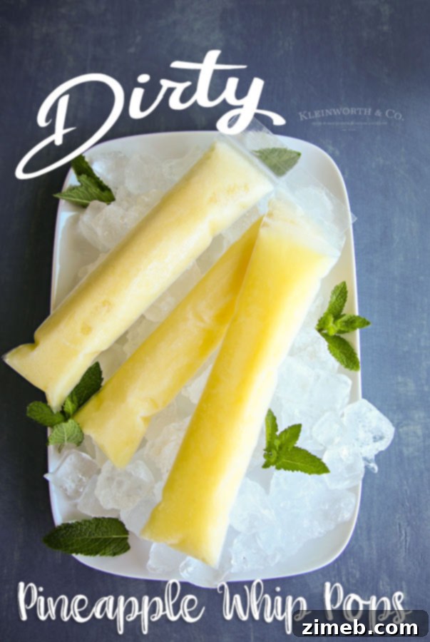 Decadent Pineapple Whip Pops 14 Dirty Pineapple Whip Pops - Pineapple Rum Frozen Dessert