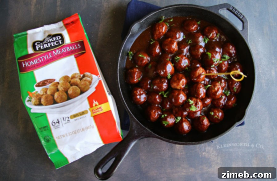 The best Kicky BBQ Ale Meatballs with a rich, savory sauce