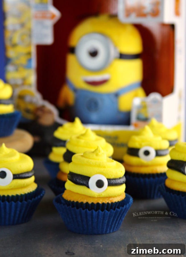 Despicable Me 3 Inspired Minion Cupcakes 3 Recipe for Despicable Me 3 Minion Cupcakes decoration
