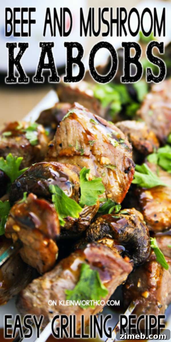 Savory Beef and Mushroom Skewers 2 Beef & Mushroom Kabobs