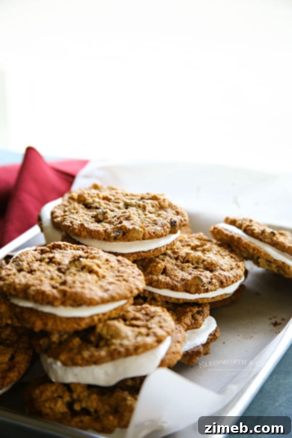 Oatmeal Cream Pie Cookies recipe with peanut butter and cinnamon