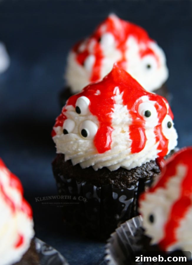 Monster Mash Halloween Cupcakes 5 Ghoulish Monster Halloween Cupcakes recipe for a fun Halloween treat