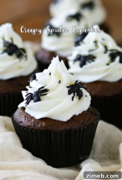 Monster Mash Halloween Cupcakes 8 Creepy Halloween Spider Cupcakes recipe and tutorial