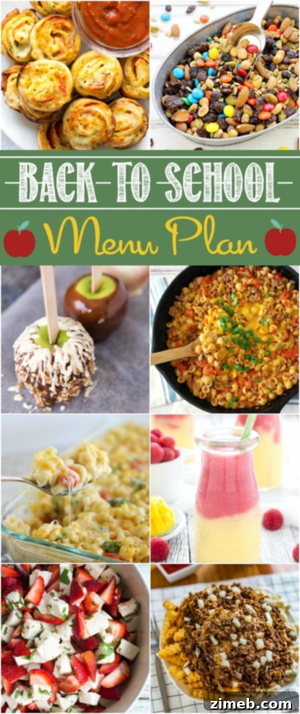 Easy Back to School Menus Kids Crave 2 Back to School Kid Favorites Menu Plan Overview