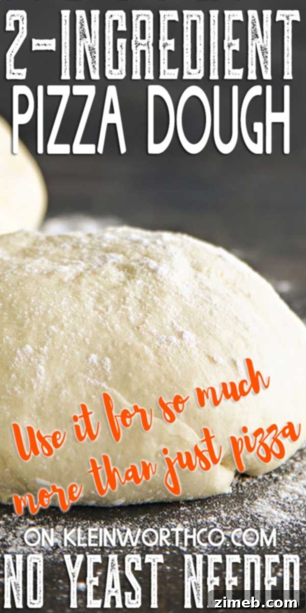 Easy 2-Ingredient Pizza Dough for a quick homemade pizza
