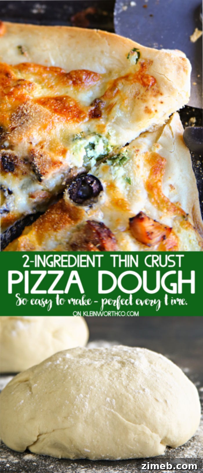 Simple 2-Ingredient Pizza Dough recipe, easy and quick