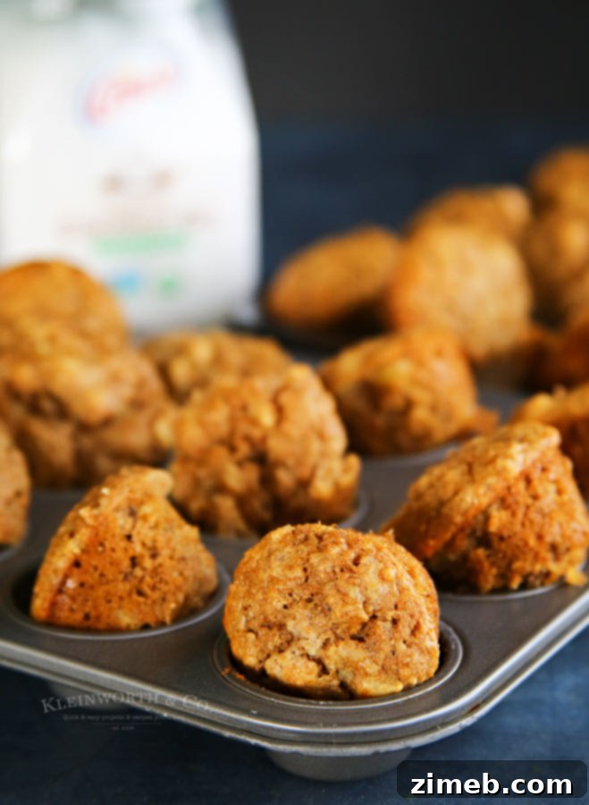 Sweet & Crunchy Banana Macadamia Minis 3 Banana Macadamia Nut Mini Muffins made with unrefined coconut oil for a light texture.