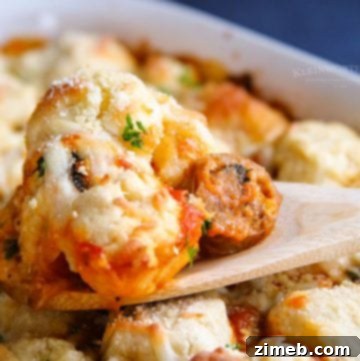 Chicken Spinach & Sausage Bubble Up casserole