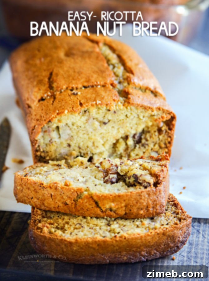 Ricotta Banana Nut Bread - moist quick bread recipe