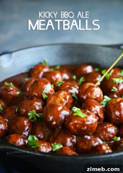 Flavorful Kicky BBQ Ale Meatballs appetizer