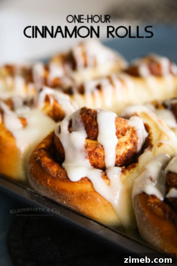 Freshly Baked One Hour Cinnamon Rolls