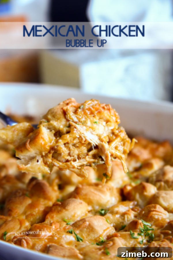Mexican Chicken Bubble Up Casserole, easy and cheesy comfort food