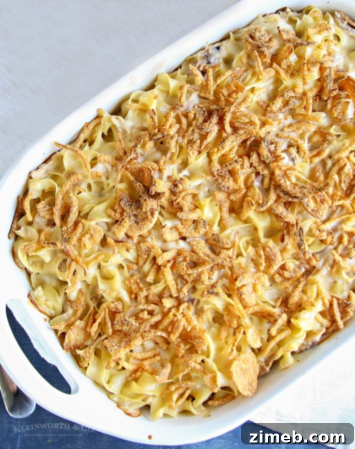 Golden French Onion Chicken Noodle Bake 3 French Onion Chicken Noodle Casserole easy dinner idea with rotisserie chicken