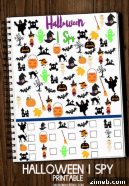 Free Halloween I Spy Printable