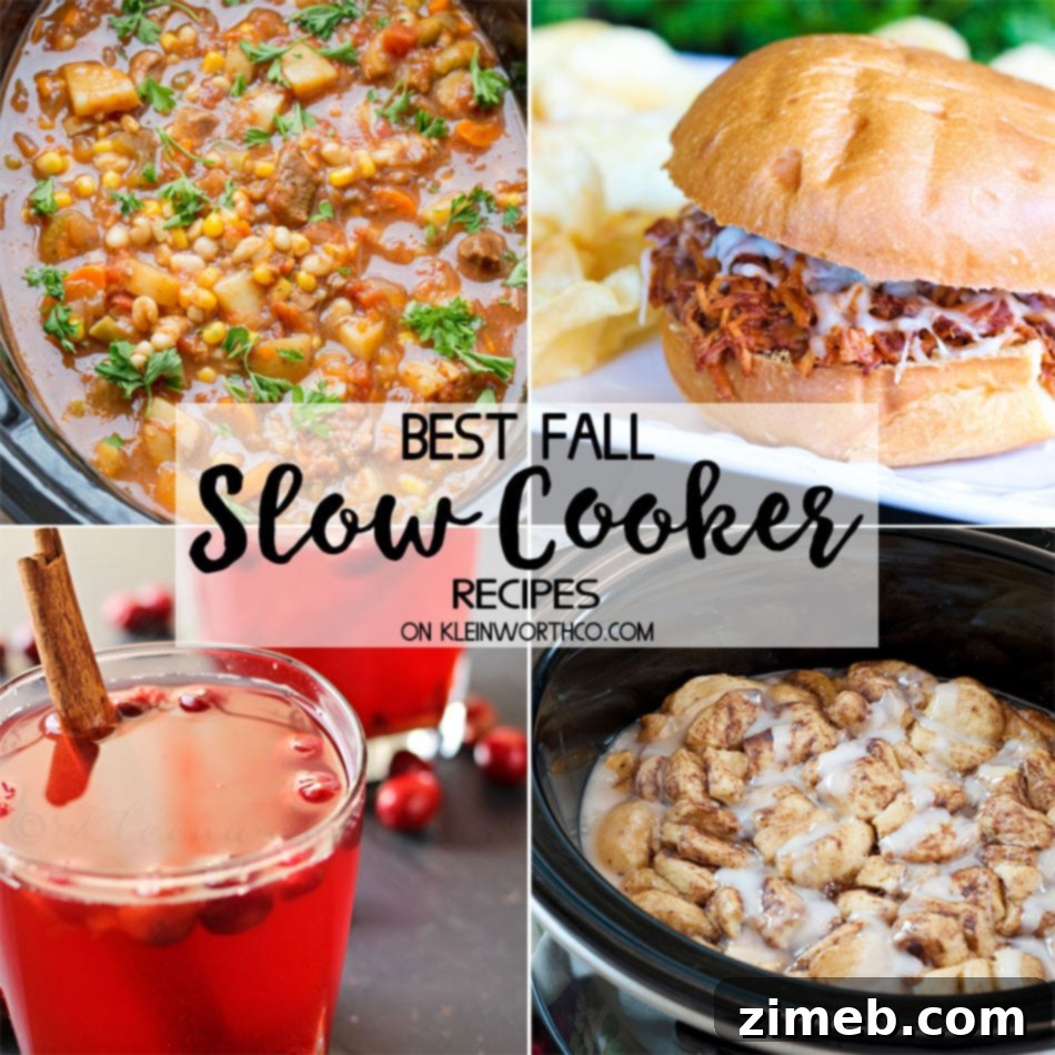 Best Fall Slow Cooker Recipes to keep you warm & cozy through the season. Break out your Crock Pot for these beverages, breakfast recipes, dinners & more. Easy comfort food ideas.