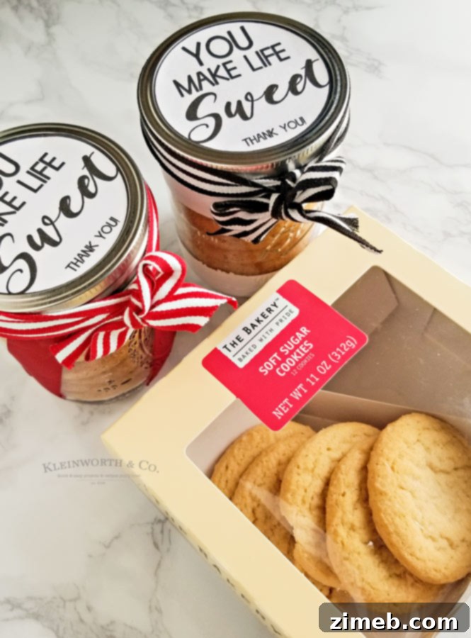 Sweet Memories Begin Here Your Free Jar Label 3 You Make Life Sweet - Give Bakery with Store-Bought Cookies