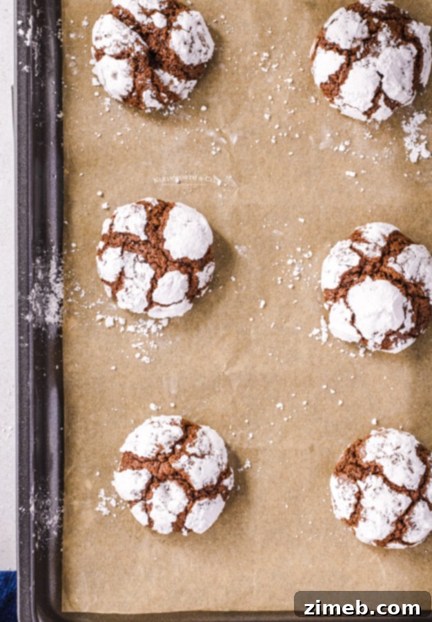 Christmas Crinkle Cookies on a cooling rack