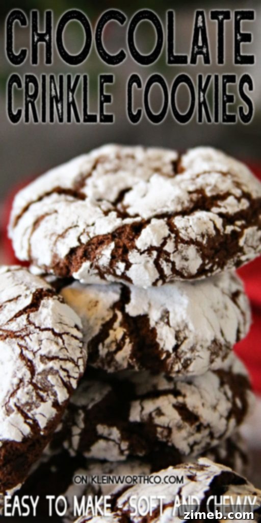 Easy Chocolate Crinkle Cookies being rolled in powdered sugar