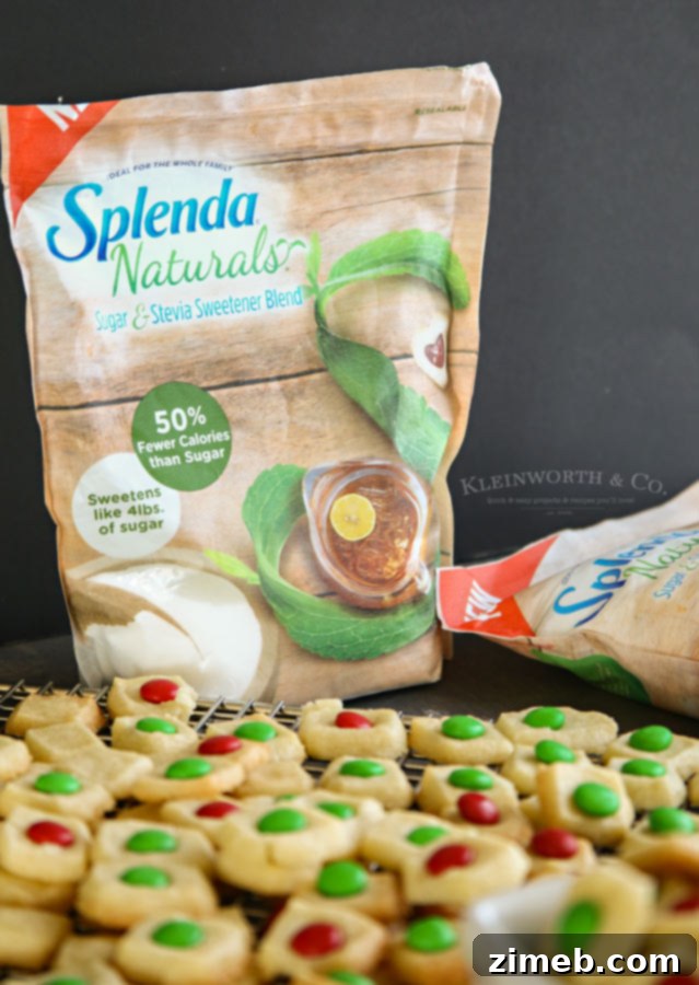Whimsical Yuletide Shortbread Treasures 2 Less Sugar Recipes – Holiday Shortbread Elf Bites made with SPLENDA® Naturals offer a healthier twist on classic holiday cookies. Enjoy bite-sized buttery cookies topped with festive chocolate candies with less sugar.