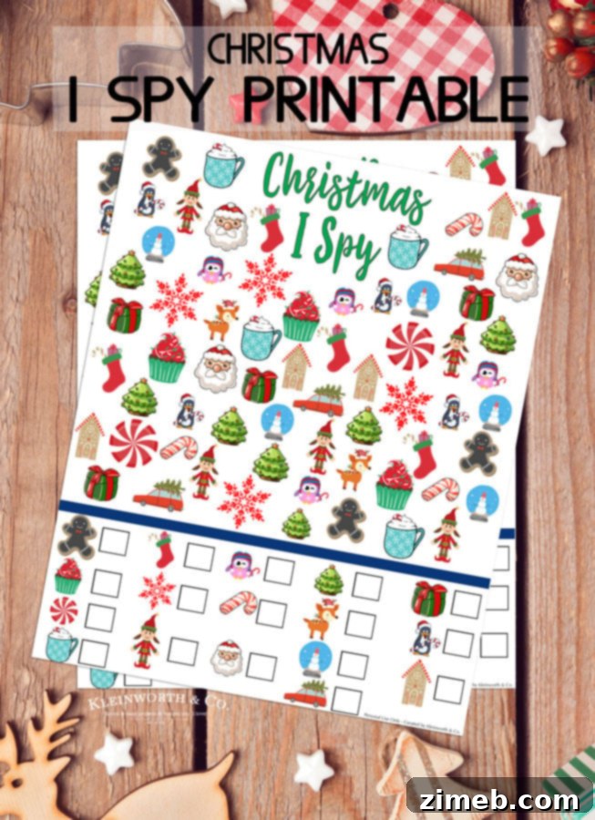 Download your Free Christmas I Spy Printable for a delightful and educational holiday activity.