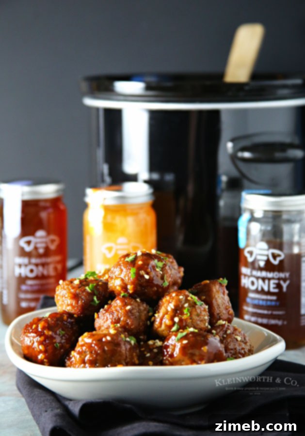 Effortless Slow Cooker Blueberry Honey Garlic Meatballs 2 best honey garlic meatballs
