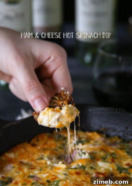 Delicious Ham & Cheese Hot Spinach Dip Recipe