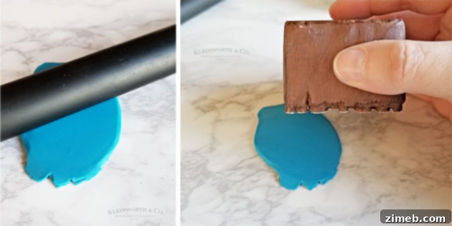 Preparing Clay for Stamped Wine Glass Charms