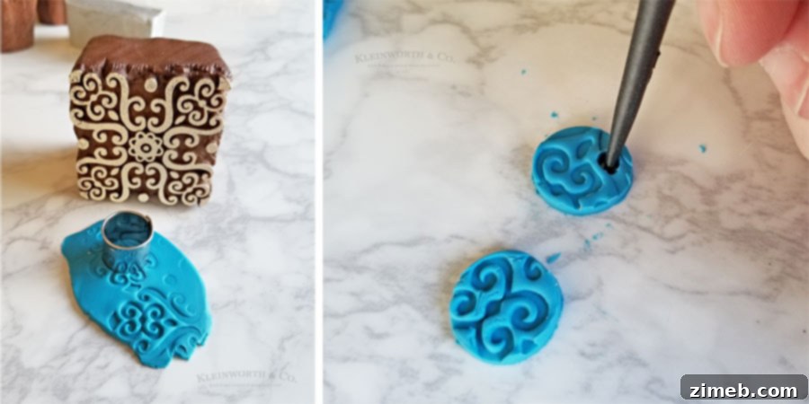 Cutting and Piercing Clay for Wine Charms