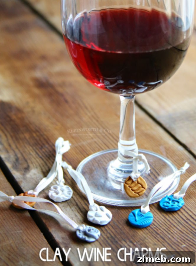 Personalized Stamped Clay Wine Glass Charms Project