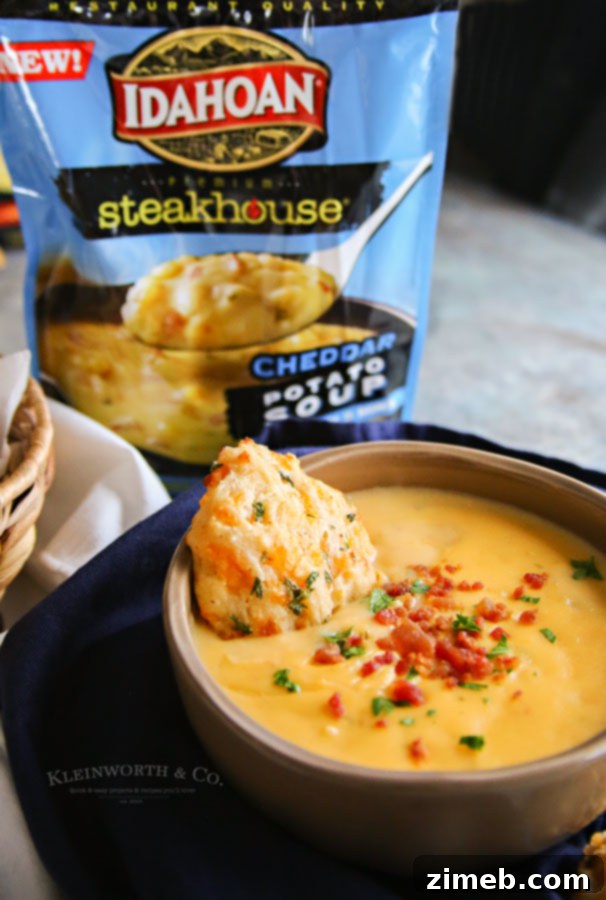 Cheddar Biscuits in a Flash 3 easy loaded potato soup
