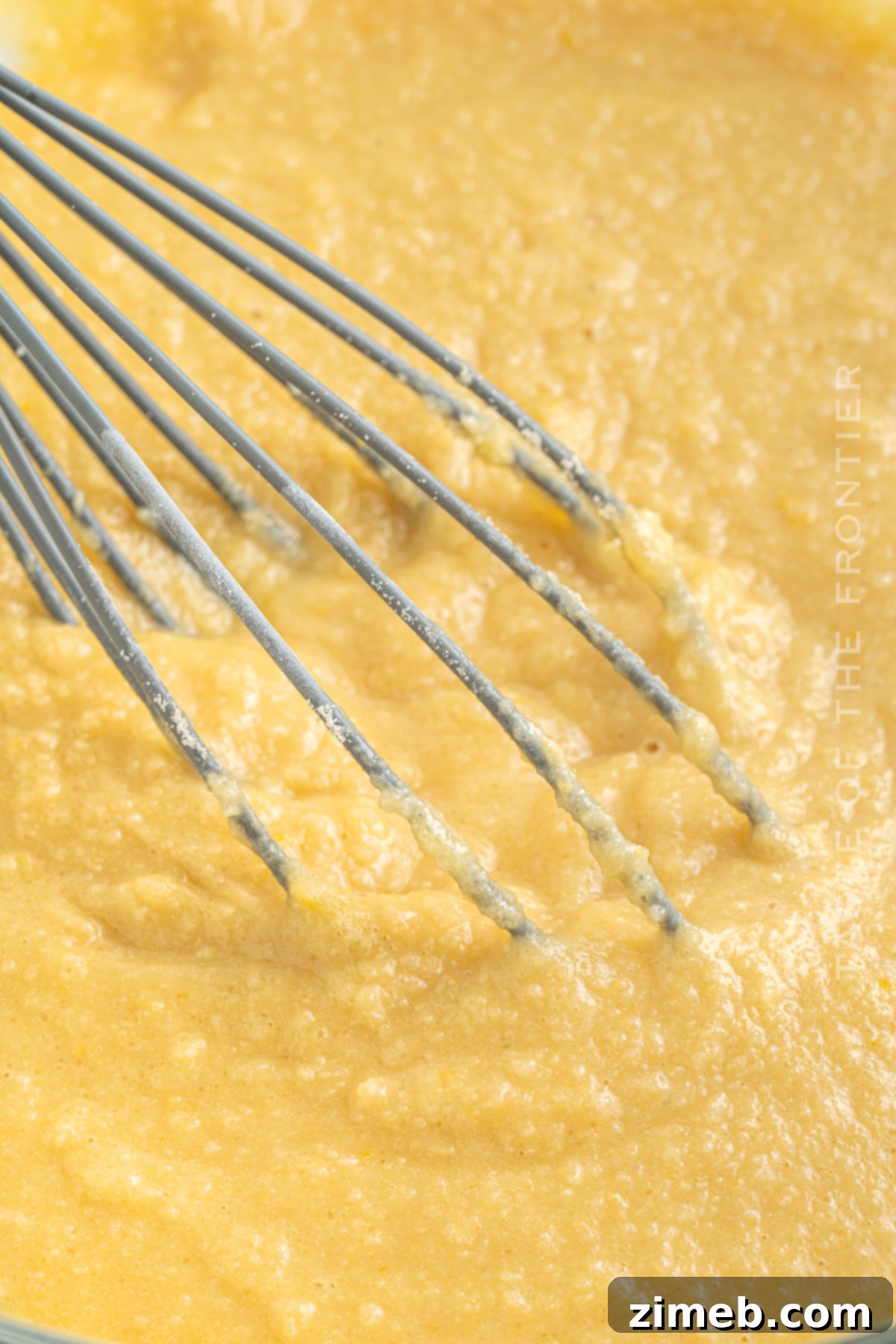 Sunshine Lemon Poppy Seed Muffins 9 Close-up of whisking the batter for lemon muffins, showing poppy seeds