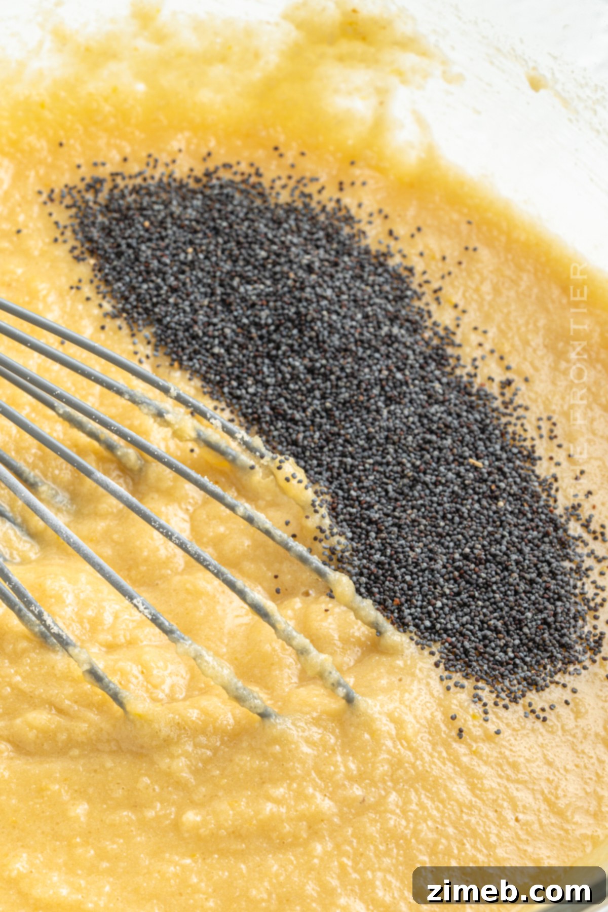 Sunshine Lemon Poppy Seed Muffins 10 Bowl of Poppy Seed Batter ready for baking