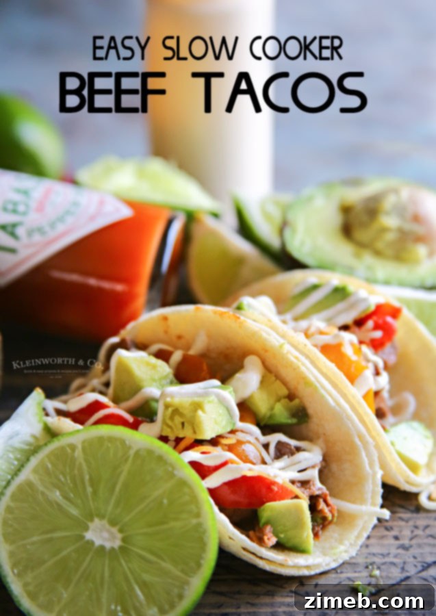 Slow Cooker Beef Tacos with TABASCO® Sauce Crema