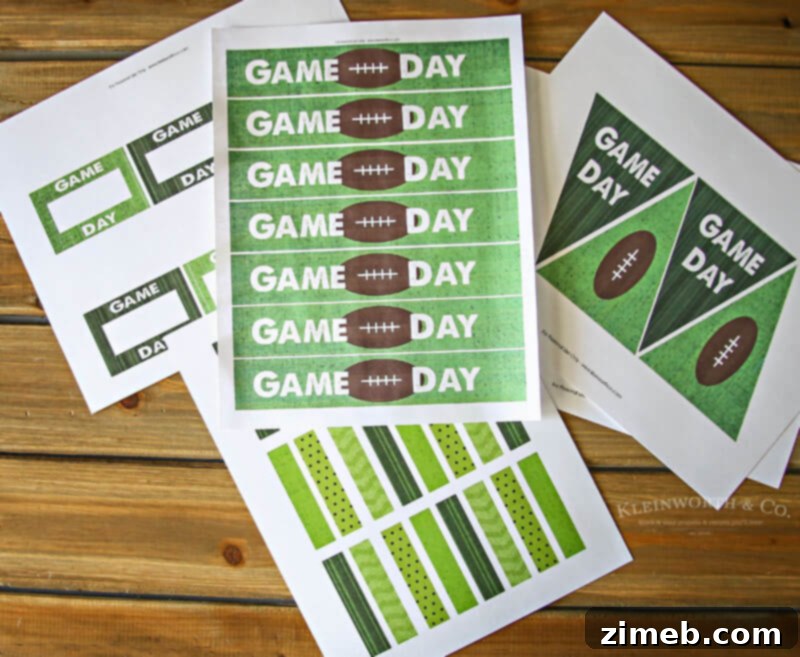 Game Day party Printables for a festive celebration